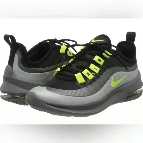 NIKE AIR MAX AXIS GS BLACK / GREEN GREY KIDS RUNNING SHOES NEW - Picture 2 of 12